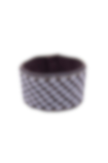 Black Hand Embroidered Cuff Bracelet by Jyo Das Accessories