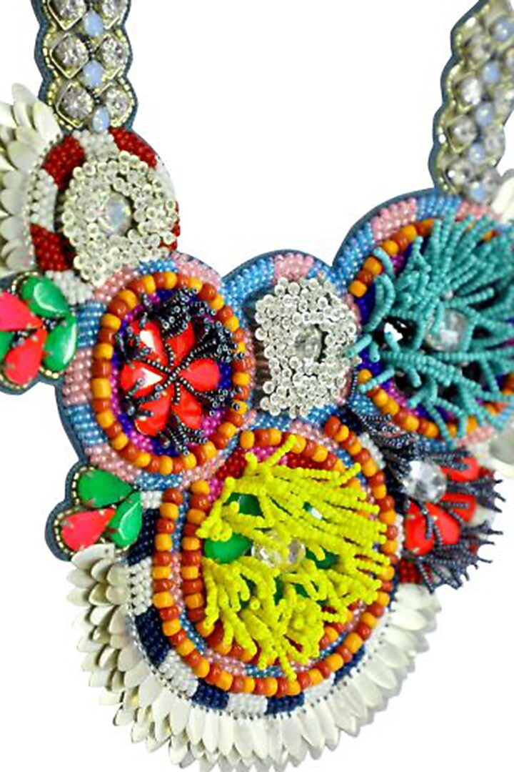 Multi-Colored Metal Necklace by Jyo Das Accessories at Pernia's Pop Up Shop