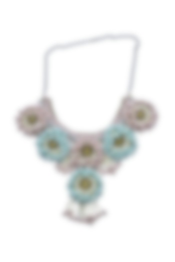 Pink Multi-Colored Stone Necklace by Jyo Das Accessories at Pernia's Pop Up Shop