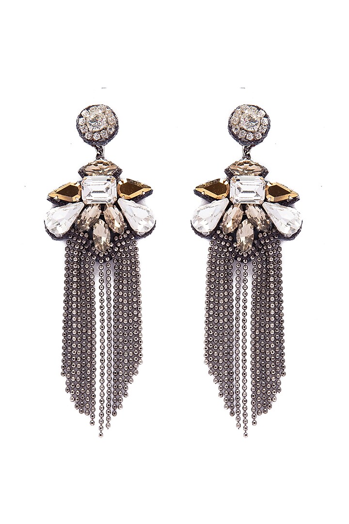 Multi-Colored Hand Embroidered Earrings by Jyo Das Accessories at Pernia's Pop Up Shop