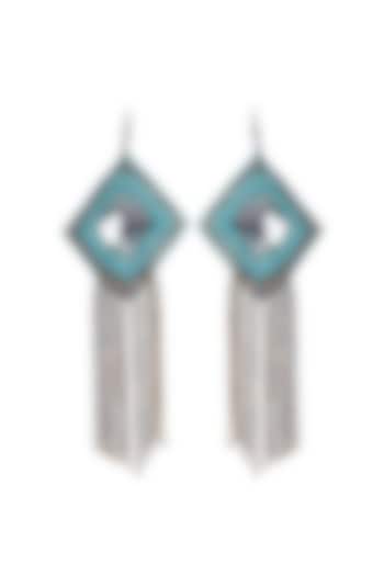 Aqua Crystal Fringe Earrings by Jyo Das Accessories at Pernia's Pop Up Shop
