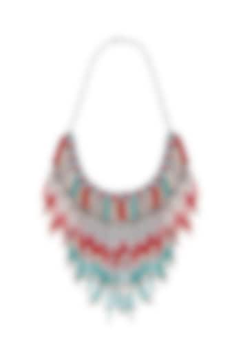 Red Tasseled Necklace by Jyo Das Accessories at Pernia's Pop Up Shop