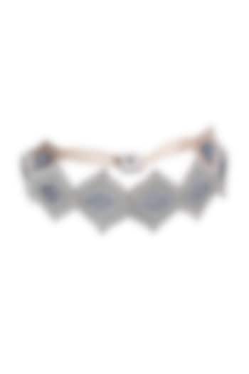 Blue Suede Hand Embroidered Belt by Jyo Das Accessories at Pernia's Pop Up Shop