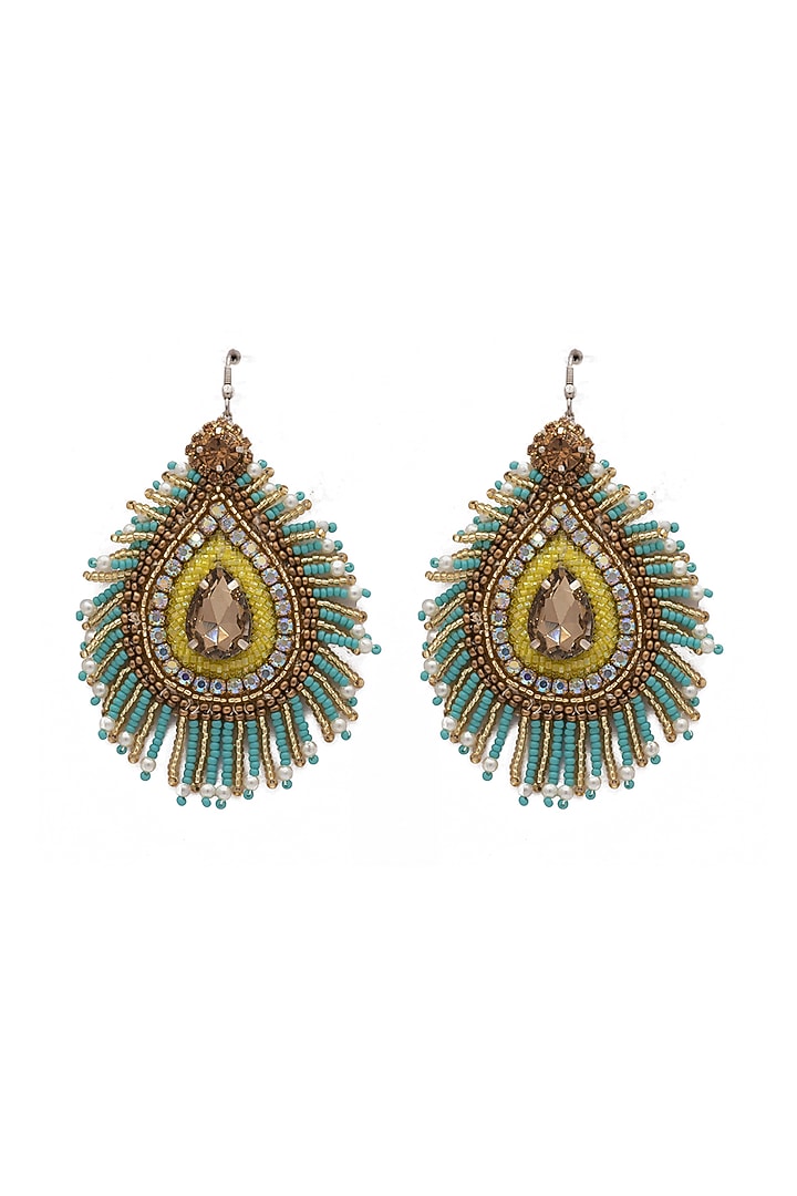 Multi-Colore Embellished Dangler Earrings by Jyo Das Accessories at Pernia's Pop Up Shop