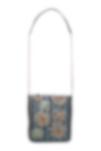 Multi-Colored Leather Hand Embroidered Sling Bag by Jyo Das Accessories at Pernia's Pop Up Shop