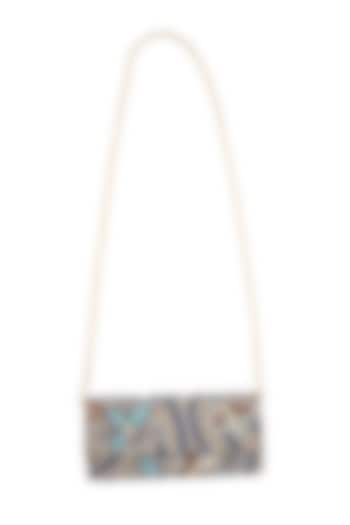 Multi-Colored Leather Hand Embroidered Clutch by Jyo Das Accessories at Pernia's Pop Up Shop