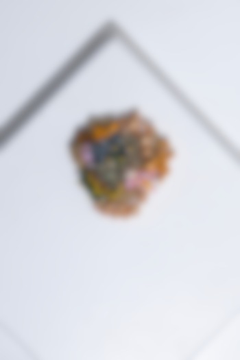 Multi-Colored Suede Hand Embroidered Brooch by Jyo Das Accessories at Pernia's Pop Up Shop