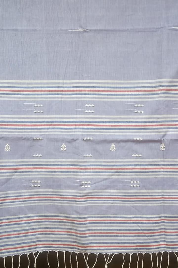 Blue Handwoven Saree by Jyotsna Kalita at Pernia's Pop Up Shop