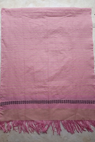 Pink Handwoven Dupatta by Jyotsna Kalita