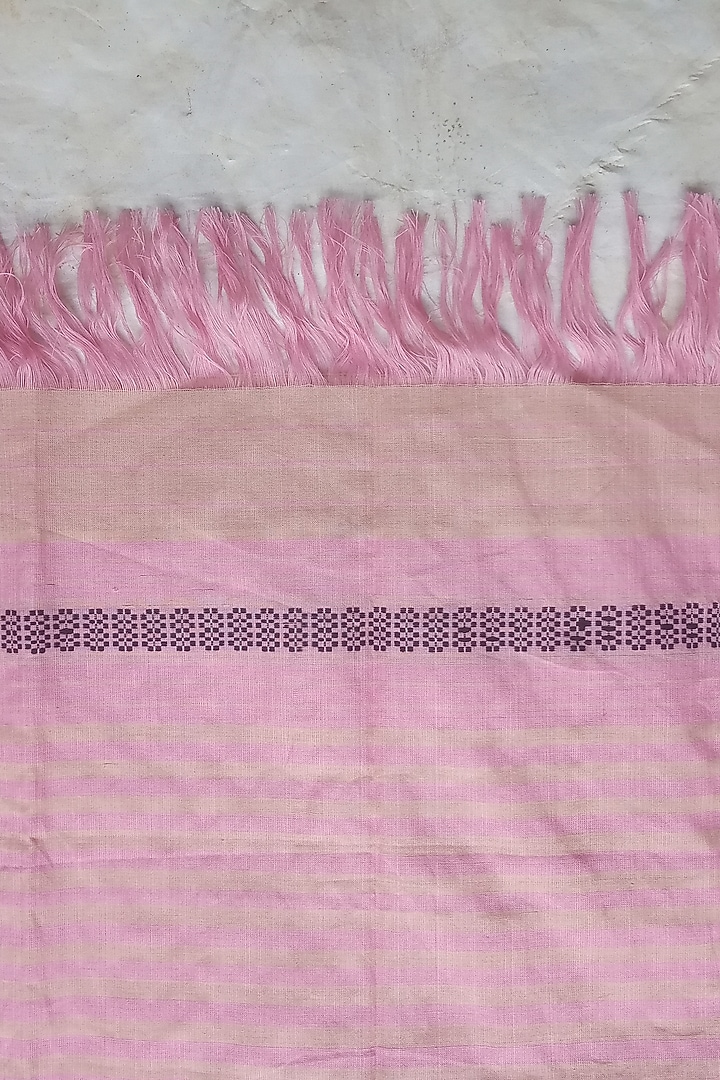 Pink Handwoven Dupatta by Jyotsna Kalita at Pernia's Pop Up Shop