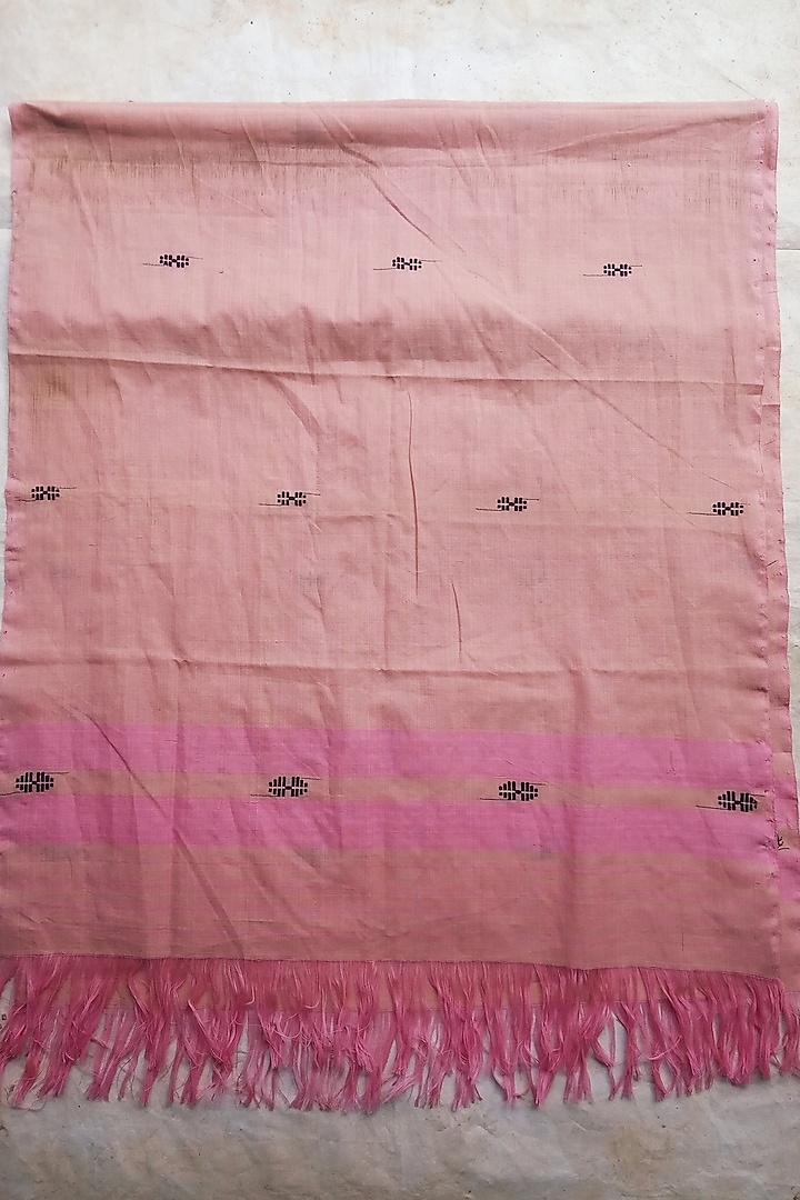 Pink & Black Motif Dupatta by Jyotsna Kalita at Pernia's Pop Up Shop