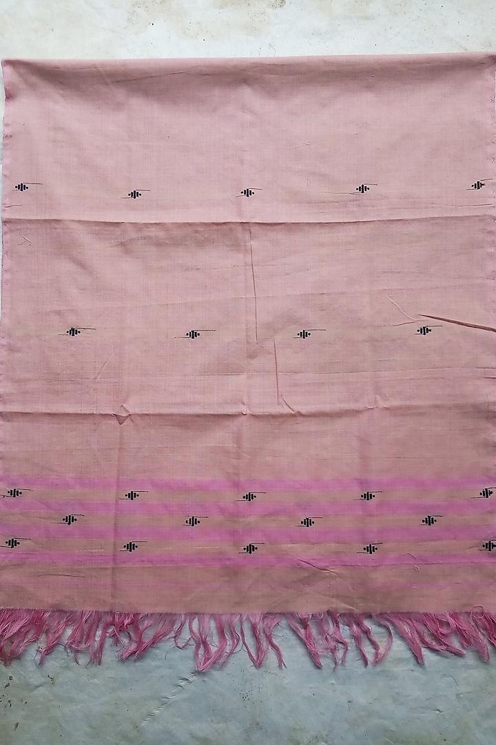 Pink Motif Pure Cotton Dupatta by Jyotsna Kalita