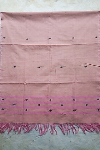 Pink Motif Pure Cotton Dupatta by Jyotsna Kalita