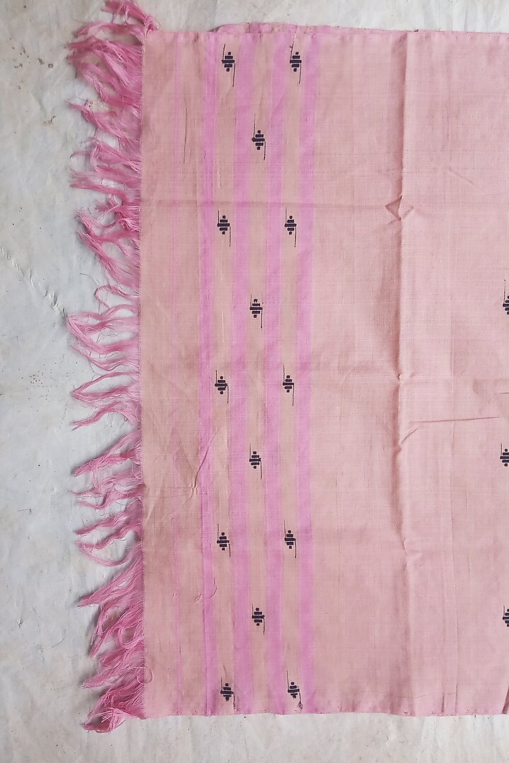 Pink Motif Pure Cotton Dupatta by Jyotsna Kalita at Pernia's Pop Up Shop