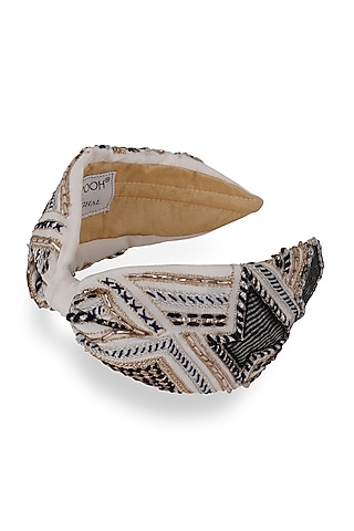 Ivory Crepe Headband by Joey & Pooh X Payal Singhal