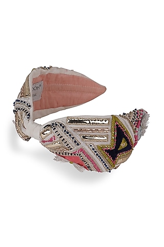 Ivory Applique Headband by Joey & Pooh X Payal Singhal