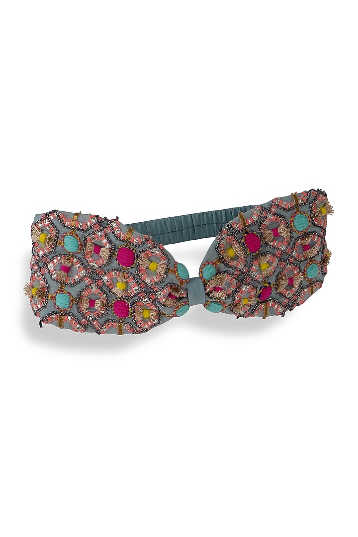 Blue Crepe Headband by Joey & Pooh X Payal Singhal at Pernia's Pop Up Shop