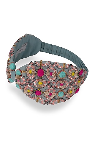 Blue Crepe Headband by Joey & Pooh X Payal Singhal