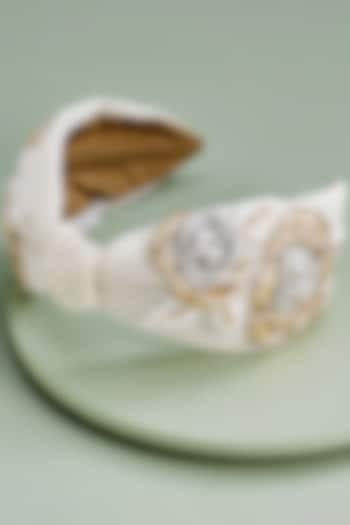 Ivory Gota Embellished Headband by Joey & Pooh