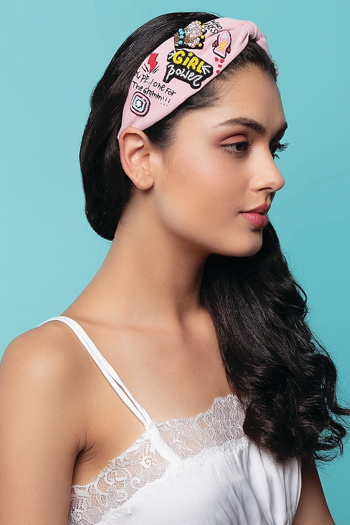 Pink Moss Crepe Headband by Joey & Pooh at Pernia's Pop Up Shop
