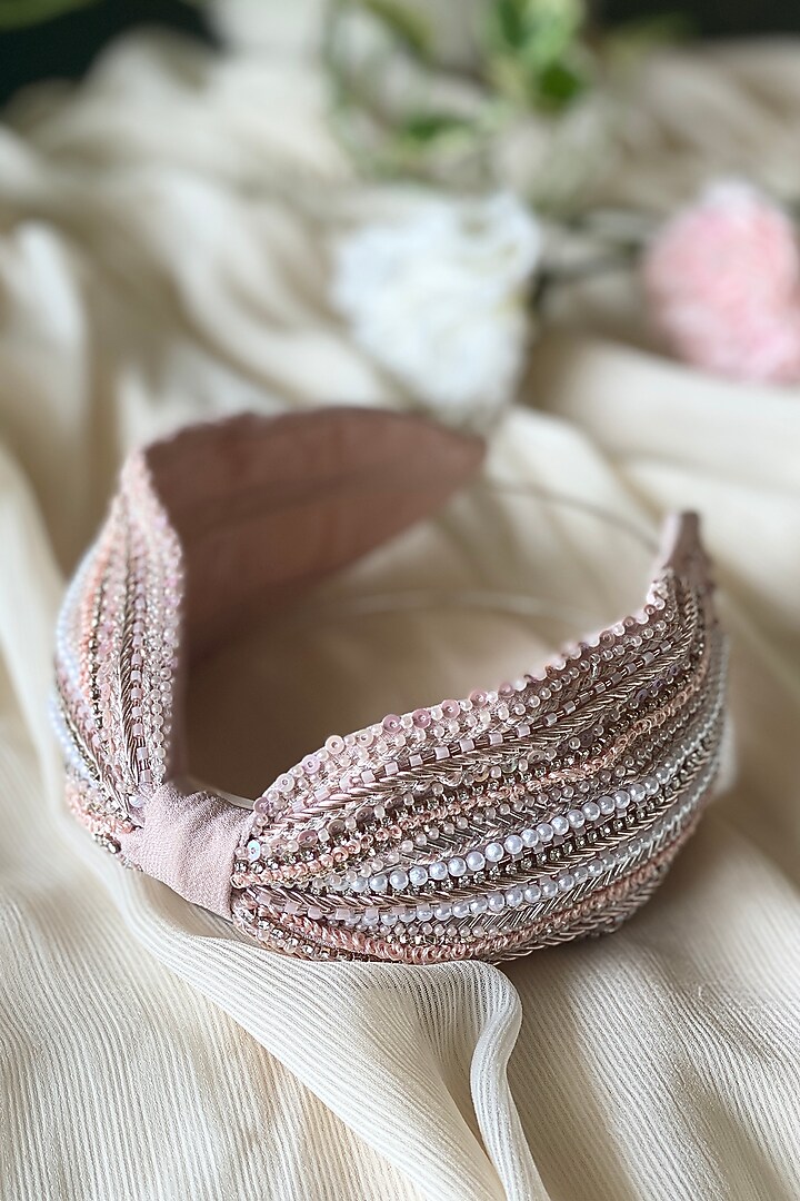 Pink Embellished Headband by Joey & Pooh at Pernia's Pop Up Shop