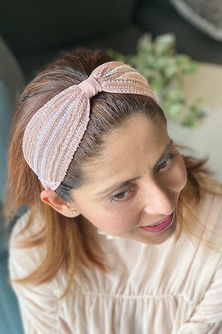 Pink Embellished Headband by Joey & Pooh at Pernia's Pop Up Shop