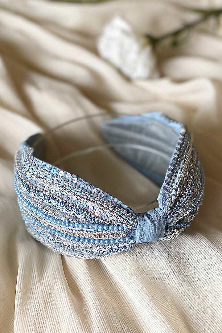 Blue Embellished Headband by Joey & Pooh