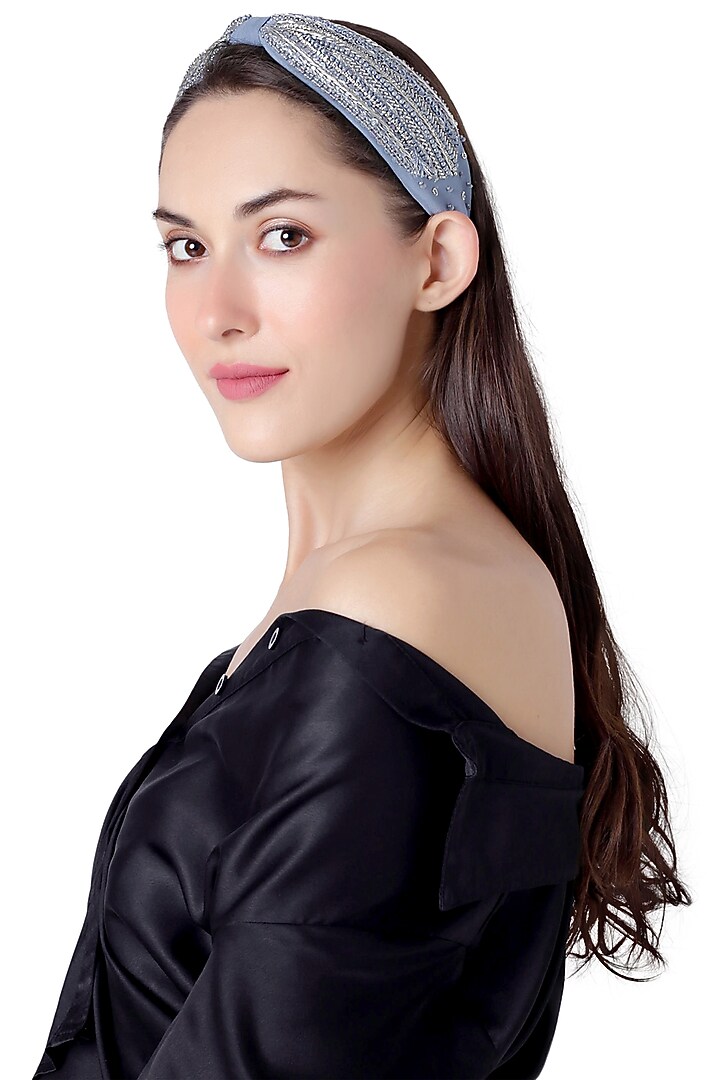 Blue Embellished Headband by Joey & Pooh at Pernia's Pop Up Shop