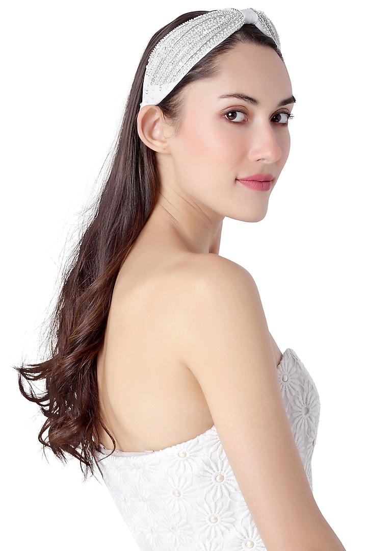 Ivory Embellished Headband by Joey & Pooh at Pernia's Pop Up Shop