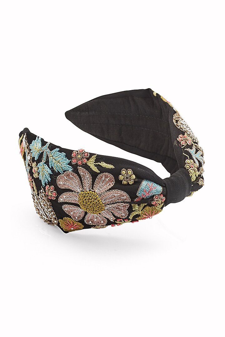 Black Thread Embroidered Headband by Joey & Pooh at Pernia's Pop Up Shop
