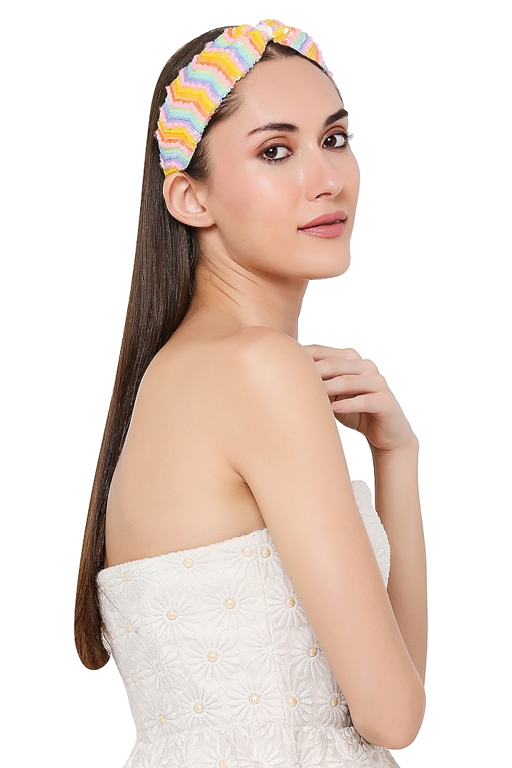 Multi-Colored Embroidered Headband by Joey & Pooh at Pernia's Pop Up Shop