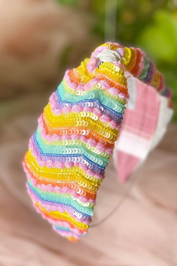 Multi-Colored Embroidered Headband by Joey & Pooh at Pernia's Pop Up Shop