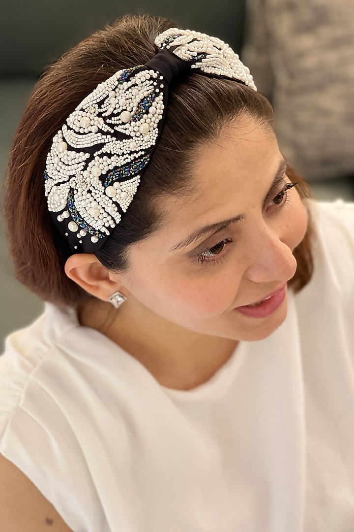 Black Embroidered Headband by Joey & Pooh at Pernia's Pop Up Shop