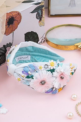 Blue Embellished Headband by Joey & Pooh
