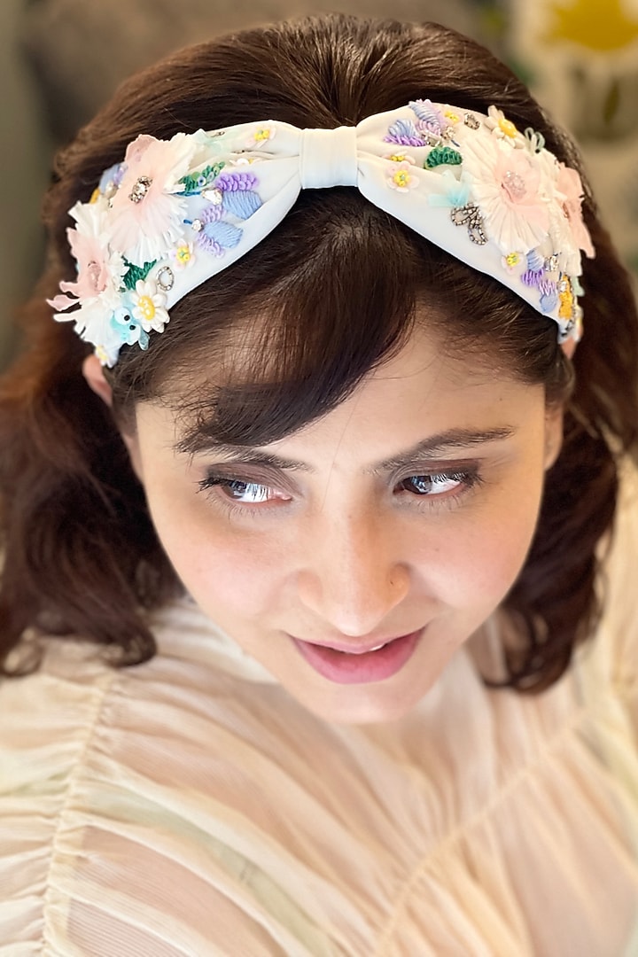 Blue Embellished Headband by Joey & Pooh at Pernia's Pop Up Shop