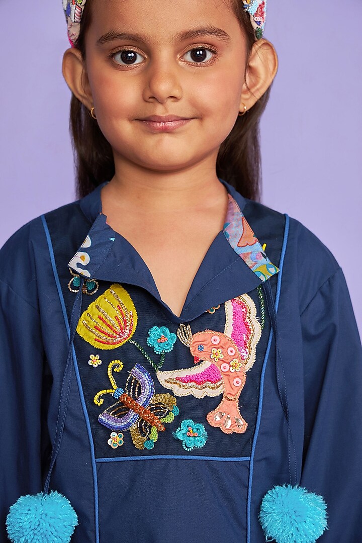 sachin and babi light blue dress Girl ribbon and embroidered dress – Sandsandals main image 1