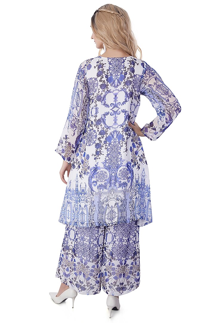 Georgette Porcelain Printed Tunic by Jyo Das at Pernia's Pop Up Shop