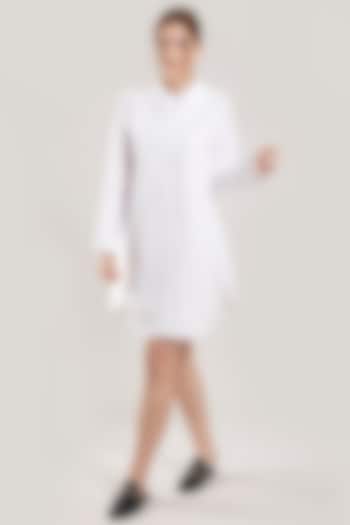 White Overlapped Summer Shirt Dress by Jyo Das at Pernia's Pop Up Shop