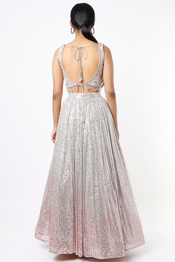 Light Peach Ombre Wedding Lehenga Set by Jiya by Veer Designs at Pernia's Pop Up Shop