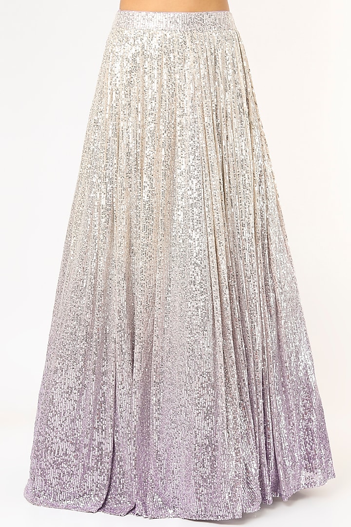 Light Lilac Embroidered Wedding Lehenga Set by Jiya by Veer Designs at Pernia's Pop Up Shop