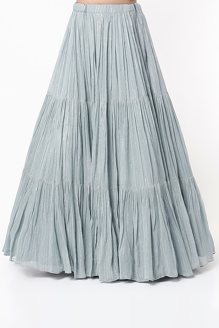 Dusky Grey Sequins Embroidered Lehenga Set by Jiya By Veer Designs at Pernia's Pop Up Shop