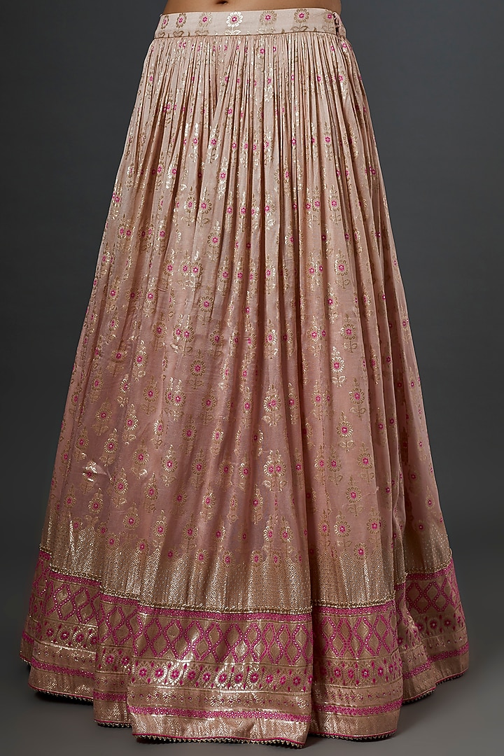 Blush Pink Embroidered Wedding Lehenga Set by Jiya by Veer Designs at Pernia's Pop Up Shop