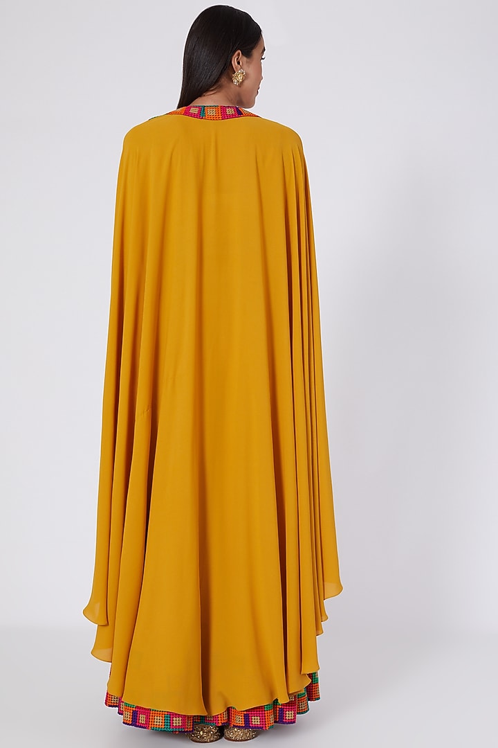 Yellow Embroidered Cape Set by Kaaisha by Shalini at Pernia's Pop Up Shop