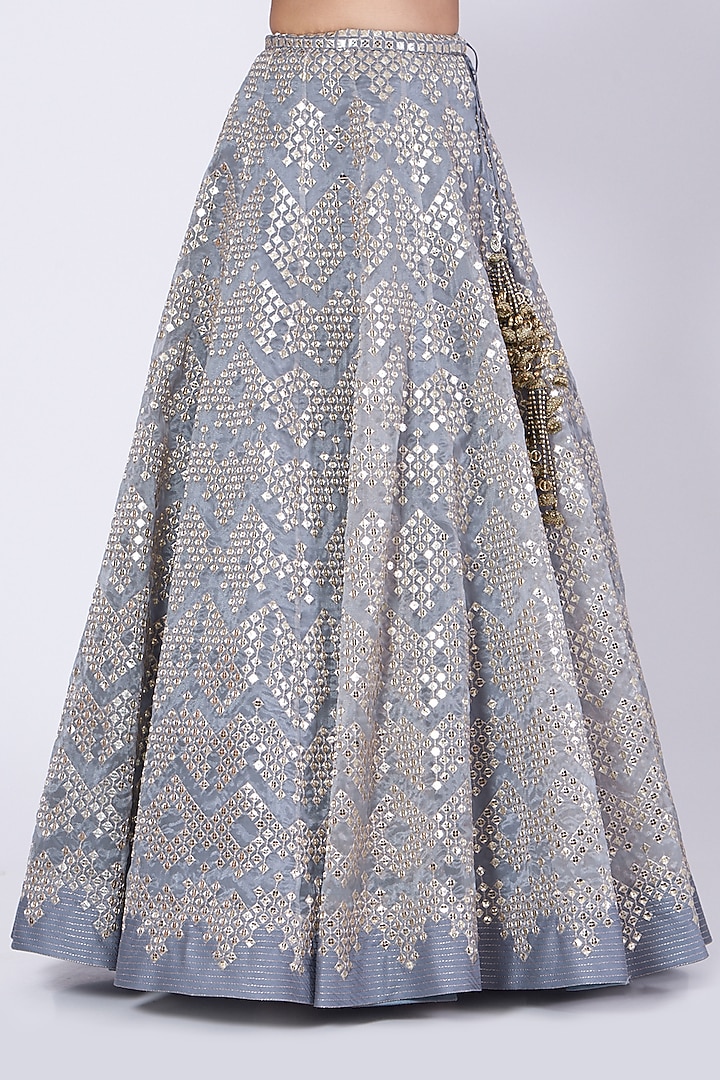 Grey Organza Wedding Lehenga Set by Kaaisha by Shalini at Pernia's Pop Up Shop
