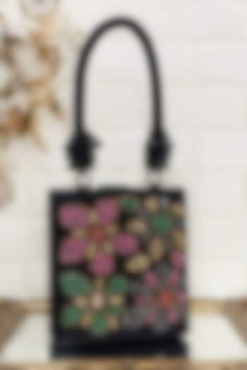 Black Sequins Embellished Bag by Kainiche by Mehak