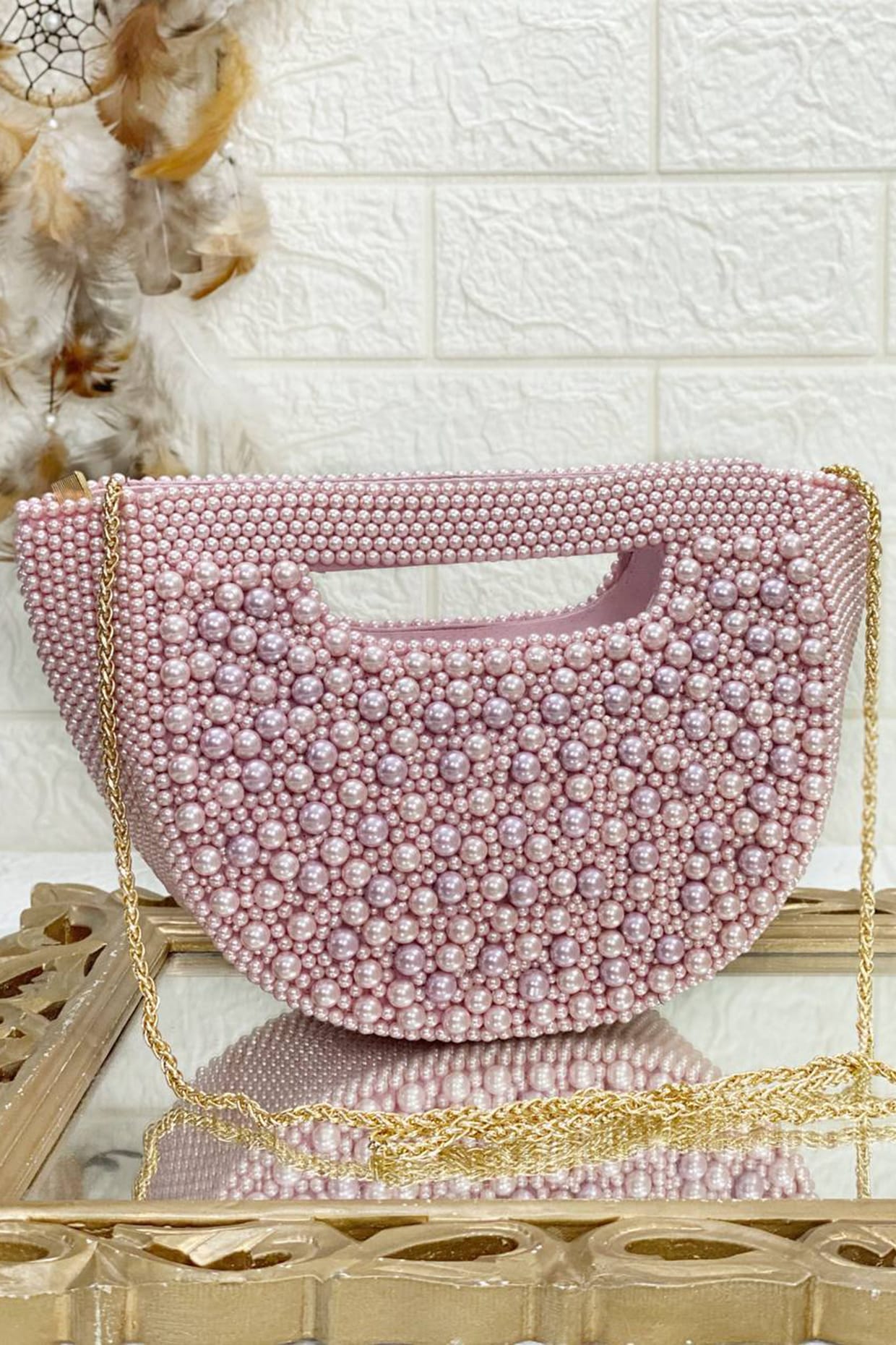 Pink pearl bag sale