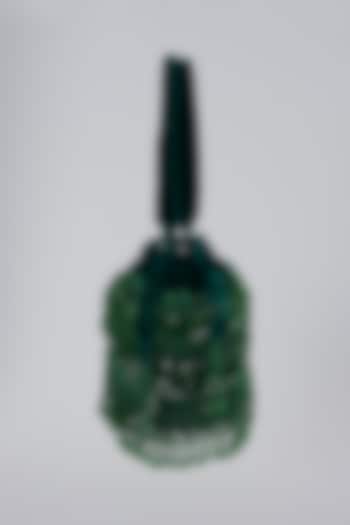 Emerald Green Embroidered Potli by Kainiche by Mehak at Pernia's Pop Up Shop