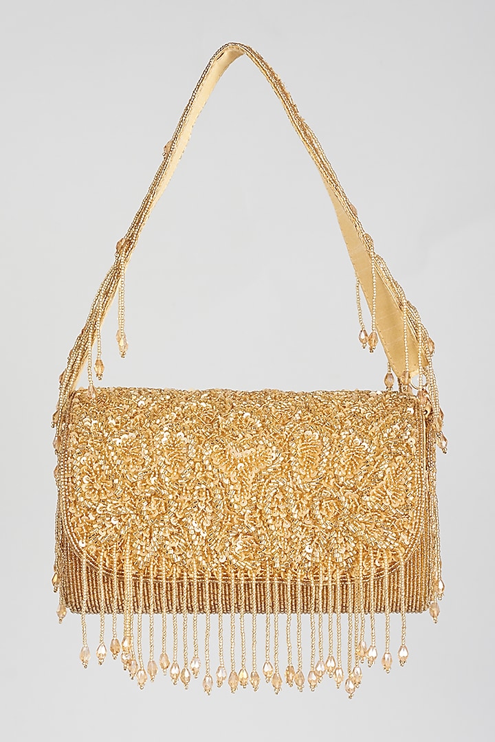 Gold Embellished Bag by Kainiche by Mehak