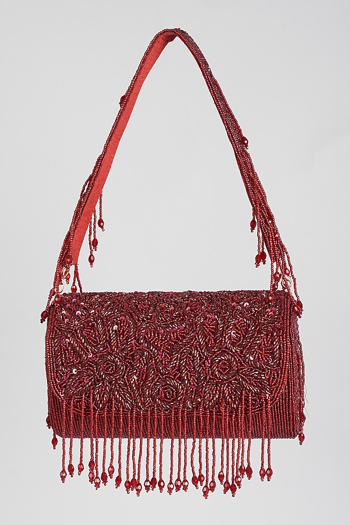 Maroon Embellished Bag by Kainiche by Mehak