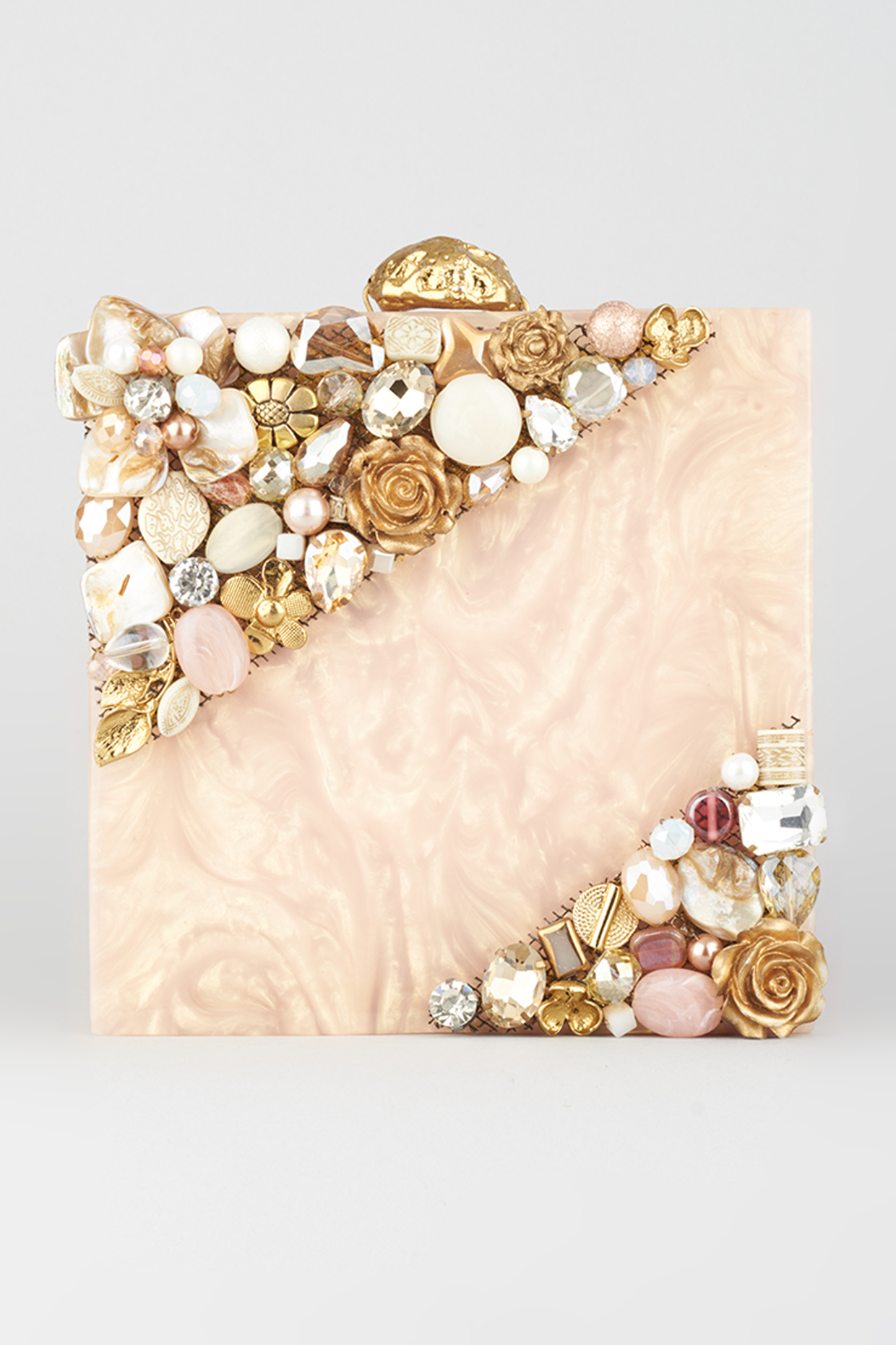 Pink Mother Of Pearl Clutch by Kainiche by Mehak